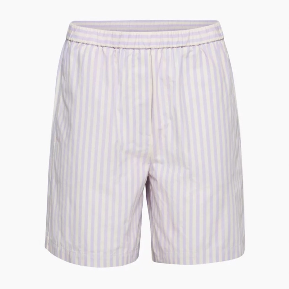 Aritzia Purple and White Striped Women Shorts - Picture 2 of 3